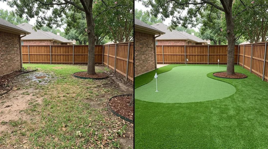 Result artificial grass installation in Arlington - Arlington Turf Installation